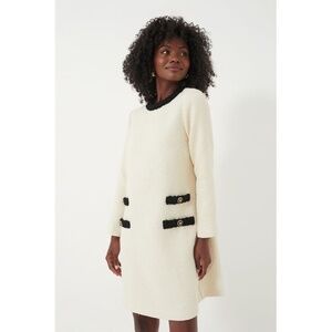 Tuckernuck Cream Bouclé Dress with Black Trim